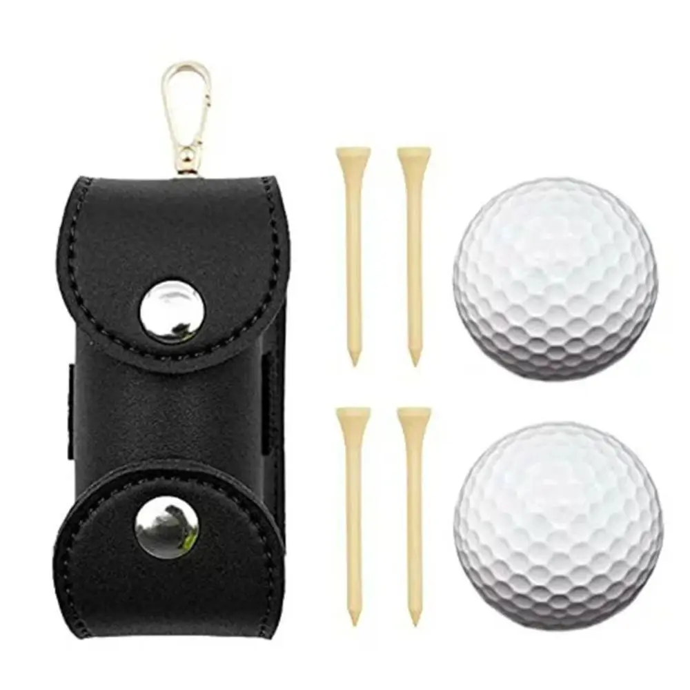 Golf Ball Bags Mini Ball Storage Bags PU Leather Hang On Waist Golf Ball Bag Pouch With Metal Buckle Golf Belt Ball Bags