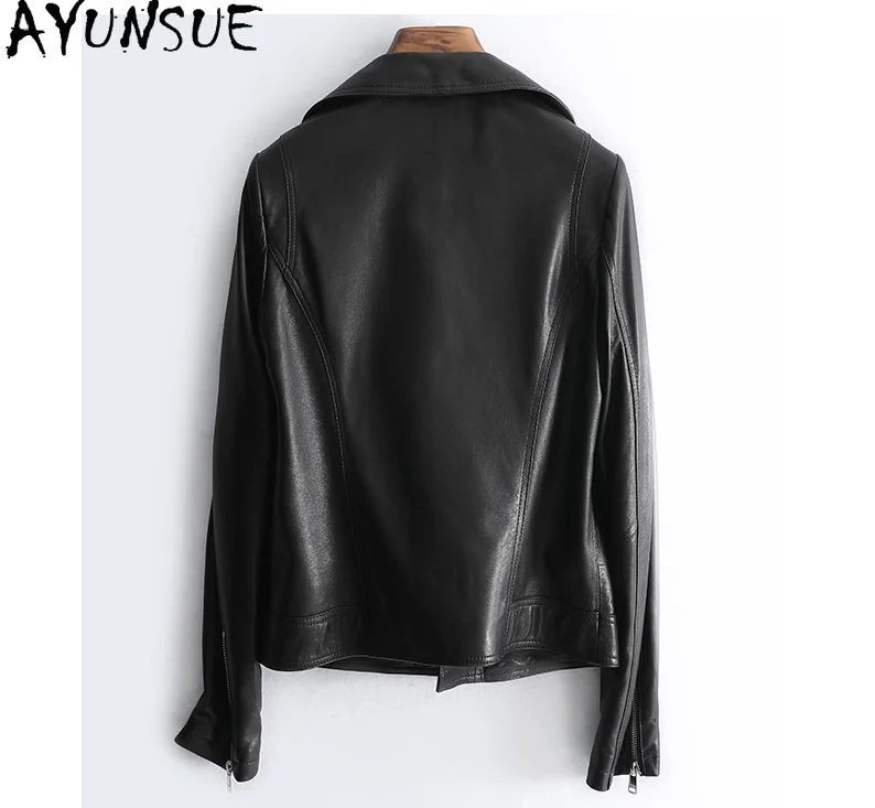 AYUNSUE Genuine Sheepskin Leather Jacket Women 2023 Real Leather Jackets Woman Short Leather Coat Korean Fashion Biker Clothes