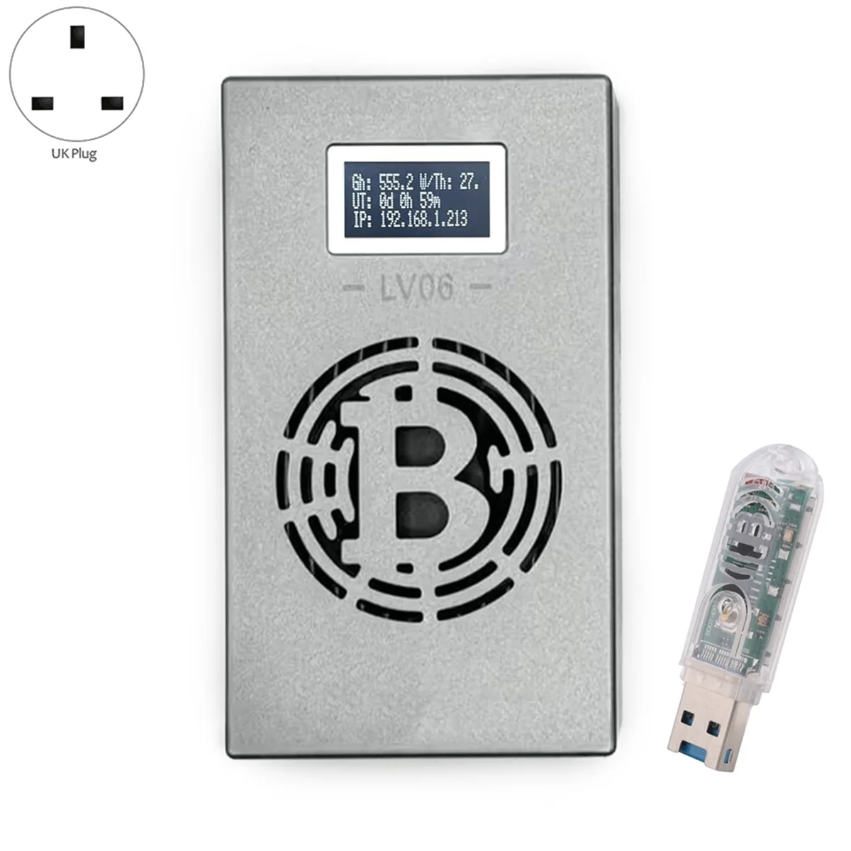 N33R_Bitcoin Lucky Miner LV06+LV03 Silent Miner Machine BTC Miner UK Plug