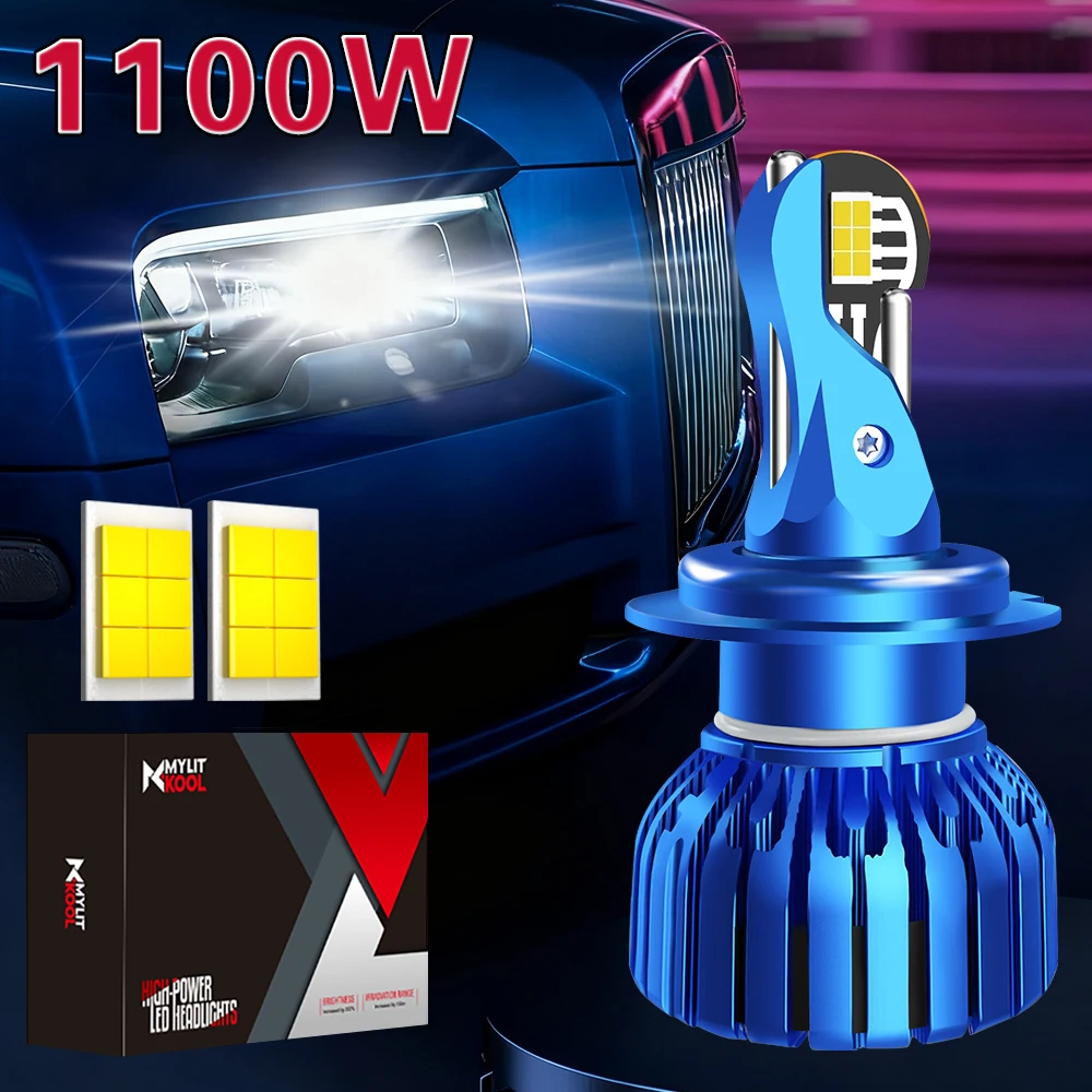 

1100W H11 H7 CANBUS LED Headlight Bulb 55000lm Car Light H4 H1 9005 HB3 9006 HB4 Automobile Front Light 6000K 12V Plug and Play