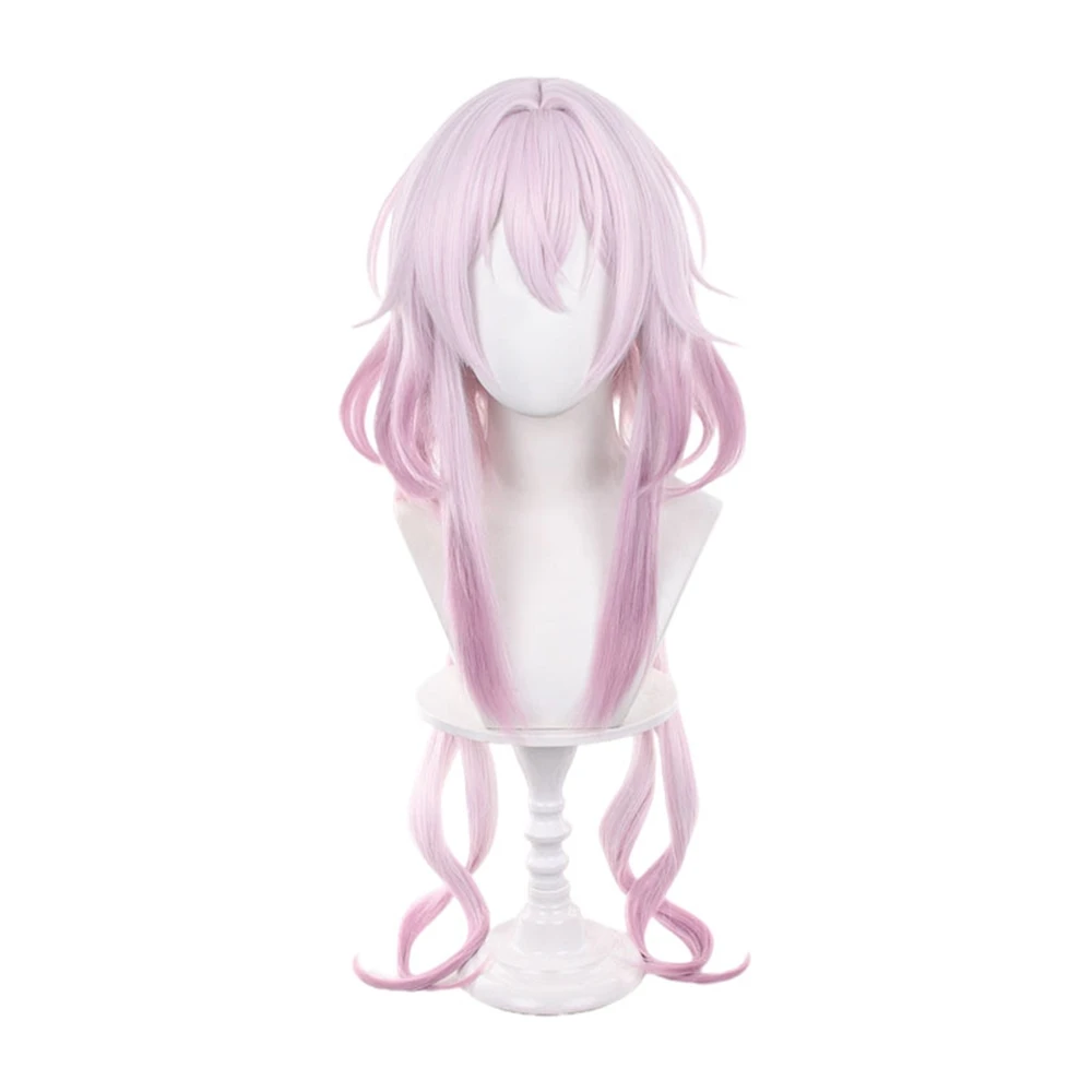 

Anime Cosplay Evernight Wig Integrated Tow Tail Pink Gradient Synthetic Hair Peluca For Frieren Festival Role Play Props