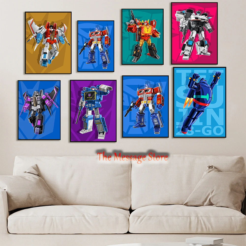 Giant Robots Anime Cartoon Art Skywarp Graphic Mech Warrior Autobots Nursery Poster Canvas Painting Wall Picture Home Decor Gift