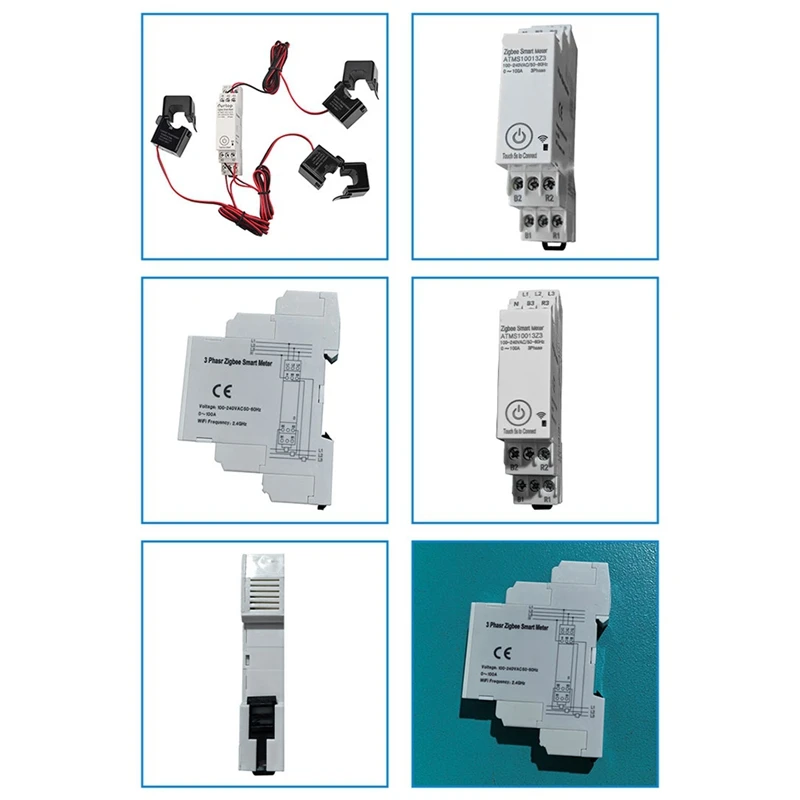 Zigbee Three-Phase Energy Meter 100-240V Mobile App Remote Control Household Multifunctional Rail Energy Meter