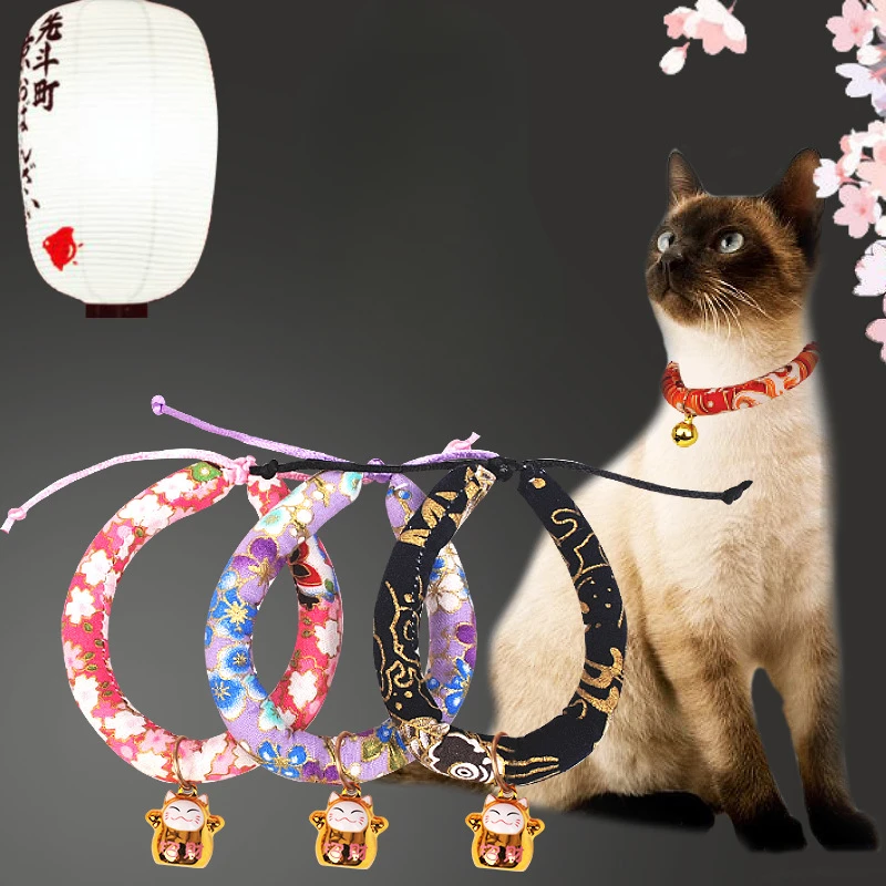 Japanese style necklace cartoon hot selling cute and comfortable bell and wind handmade jewelry collar cat dog pet collar