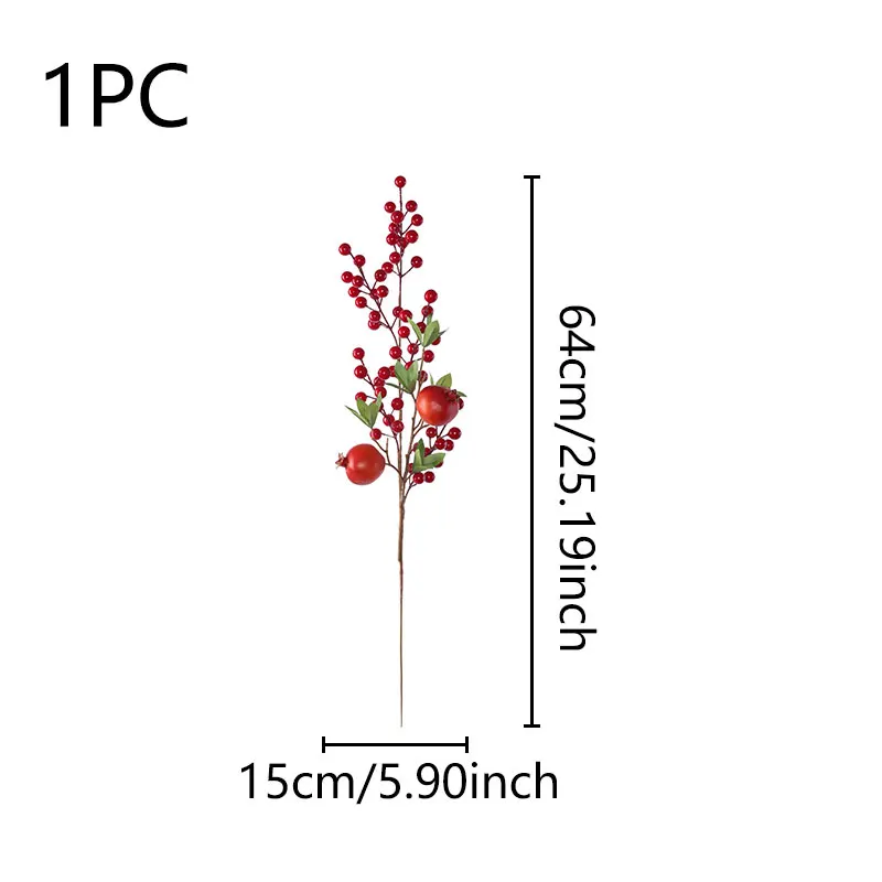 Symulowana gałąź granatu jagodowego, odpowiednia do dekoracji chińskiego festiwalu wiosennego domu, jadalni, pulpitu, biura, imprezy itp