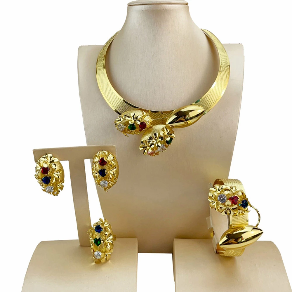 

Latest Brazilian Jewelry Sets Unique Jewelry for Women Bridal Jewelry Chirstmas Gift FHK20504