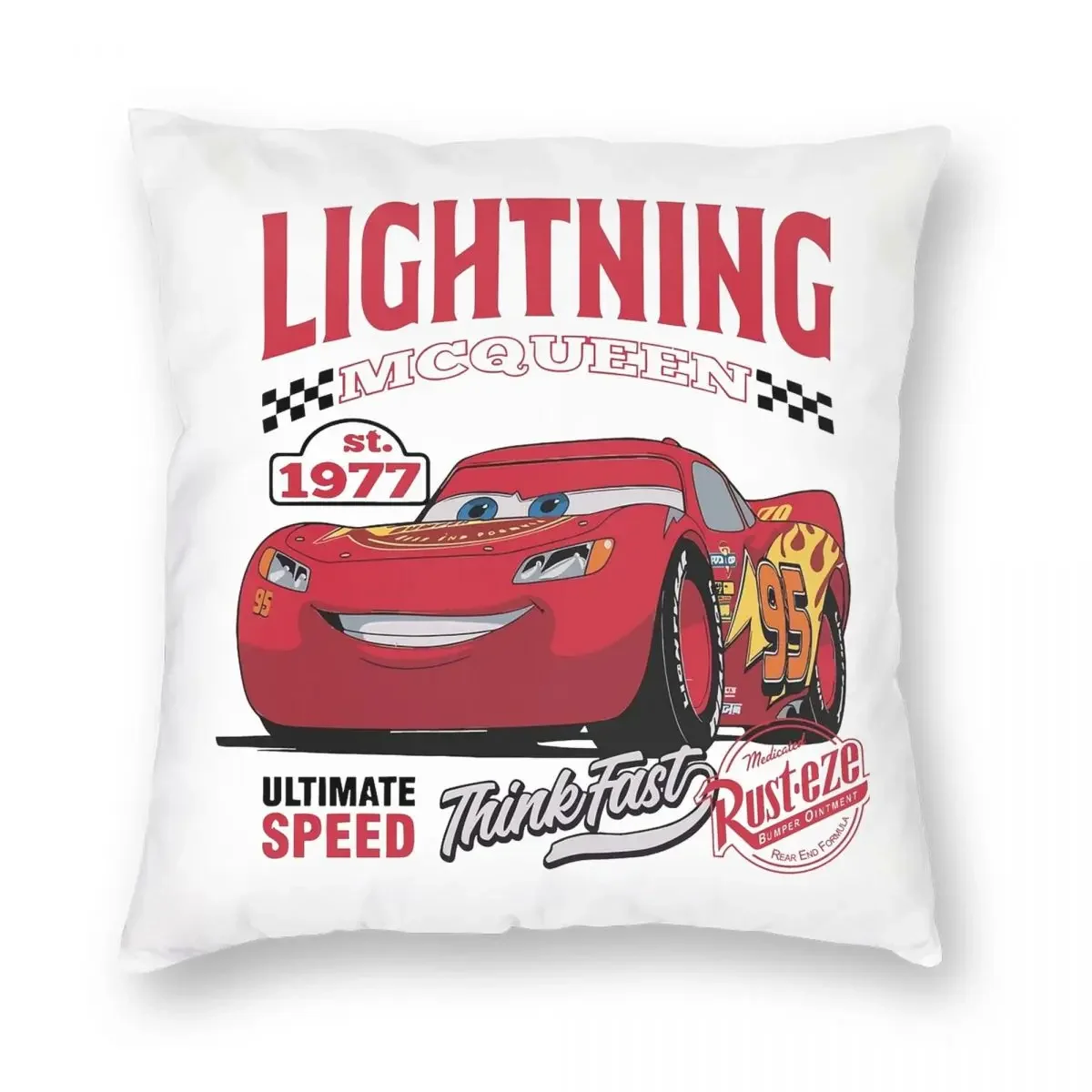 Retro Lightning McQueen Cars Pillowcase Double-sided Printing Cushion Cover Decorative Throw Pillow Case Cover Home Square 40X40