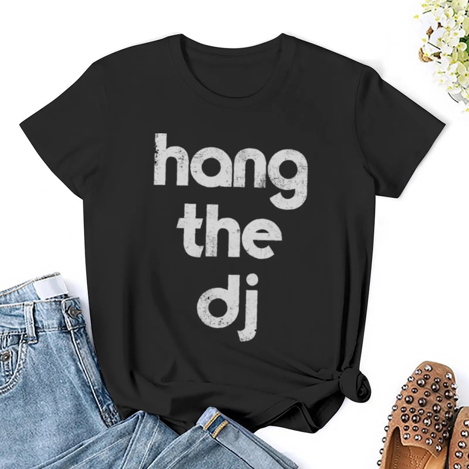 Camiseta de Dj Disk Jockey para mujer, camisa con estampado animal para niña, ropa de primavera, 2024