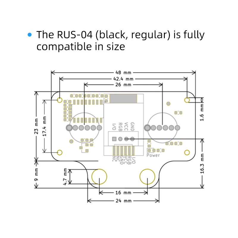 HC-SR04/RUS-04 Ultrasonic Module Distance Measuring Sensor Robot Car Obstacle Avoidance with RGB Colorful Light