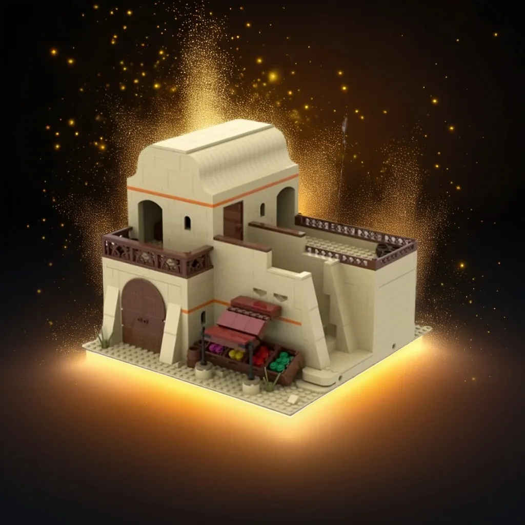 

1127pcs MOC Exotic Desert Architecture Modular Desert Spice House Desert Trading Design DIY Building Blocks Birthday Toys Gift