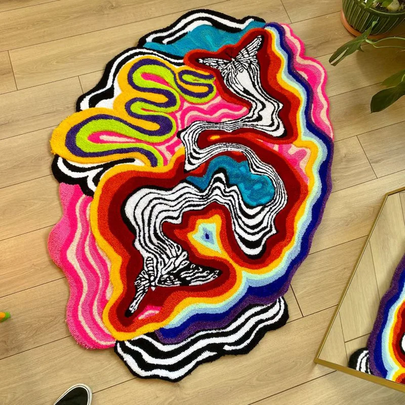 VIKAMA Luxury-Style Creative Special-Shaped Carpet, Non-Slip And Water-Absorbent Rug For Living Room And Bedroom, Home Decor