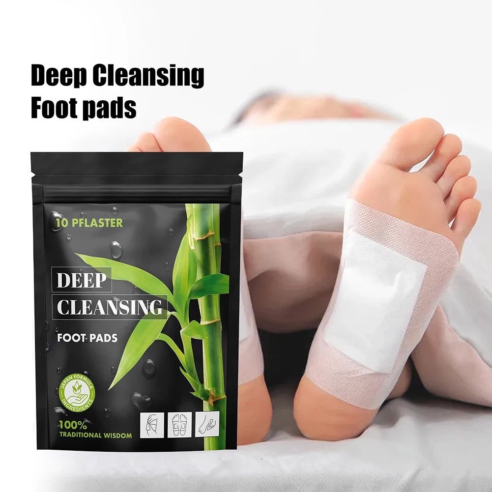 Natural Bamboo Charcoal Foot Patch Detoxify Foot Patch Promote Metabolism Improve Foot Odor Improve Sleep Quality Foot Care