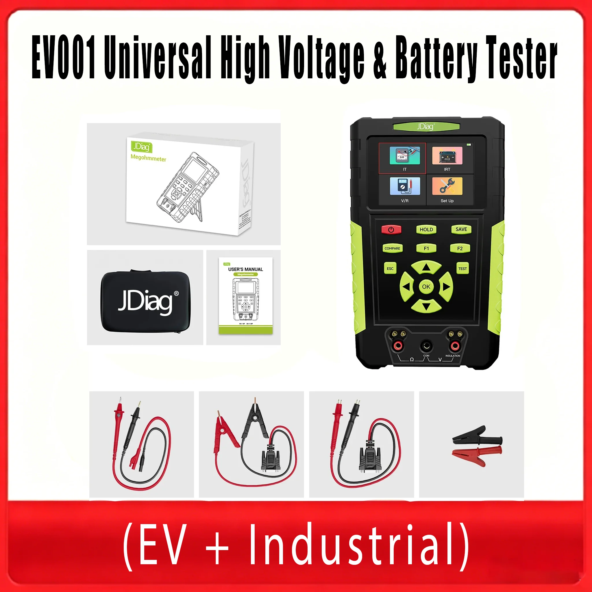 

EV001 High Voltage Battery Tester Portable Analyzer For Electric Vehicle Industrial Equipment Detection Tool