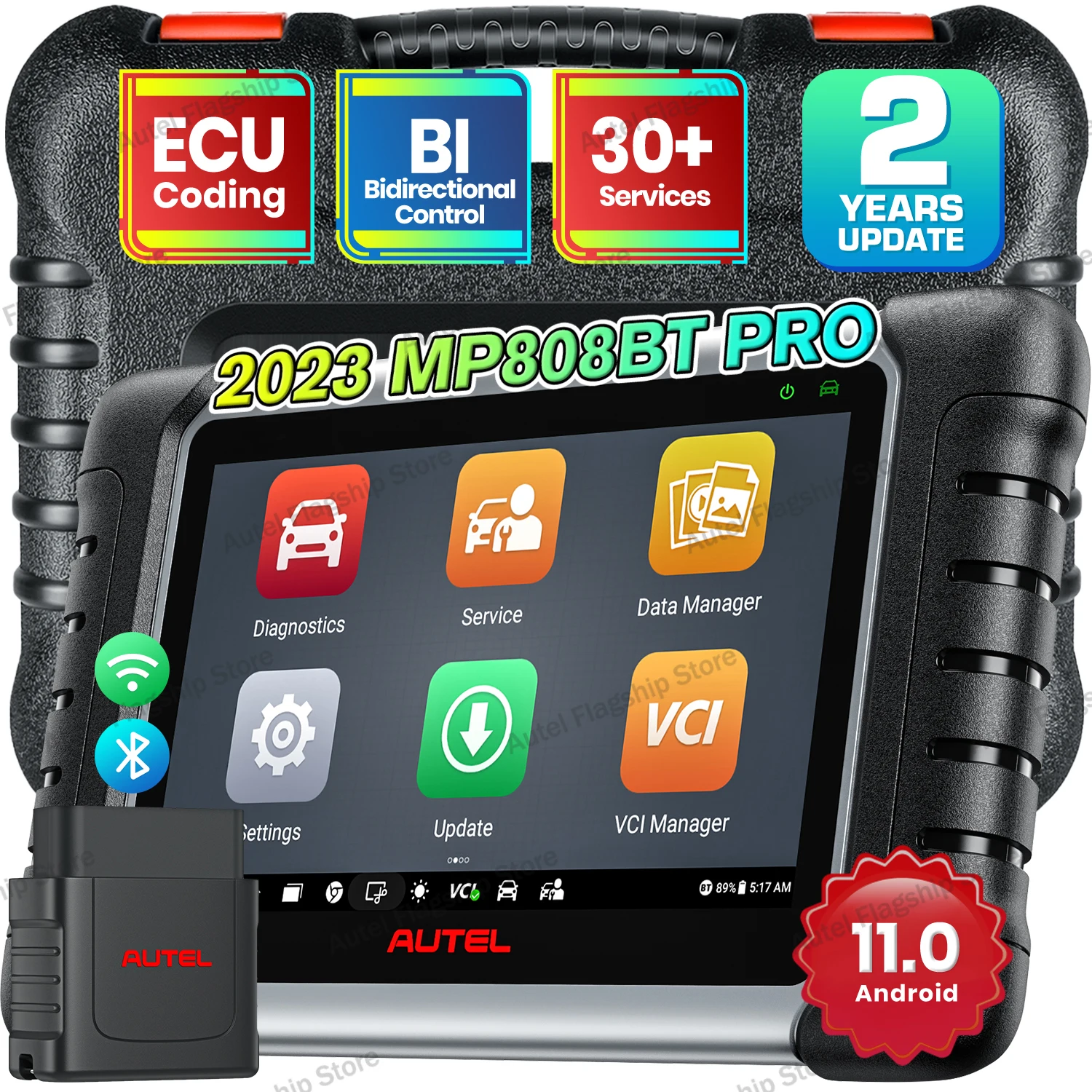 Autel MaxiPRO MP808BT Pro OBD2 Car Diagnostic Tool ECU Coding Refresh Hidden,38+ Service & VAG Guided Upgrade of DS808 MP808S