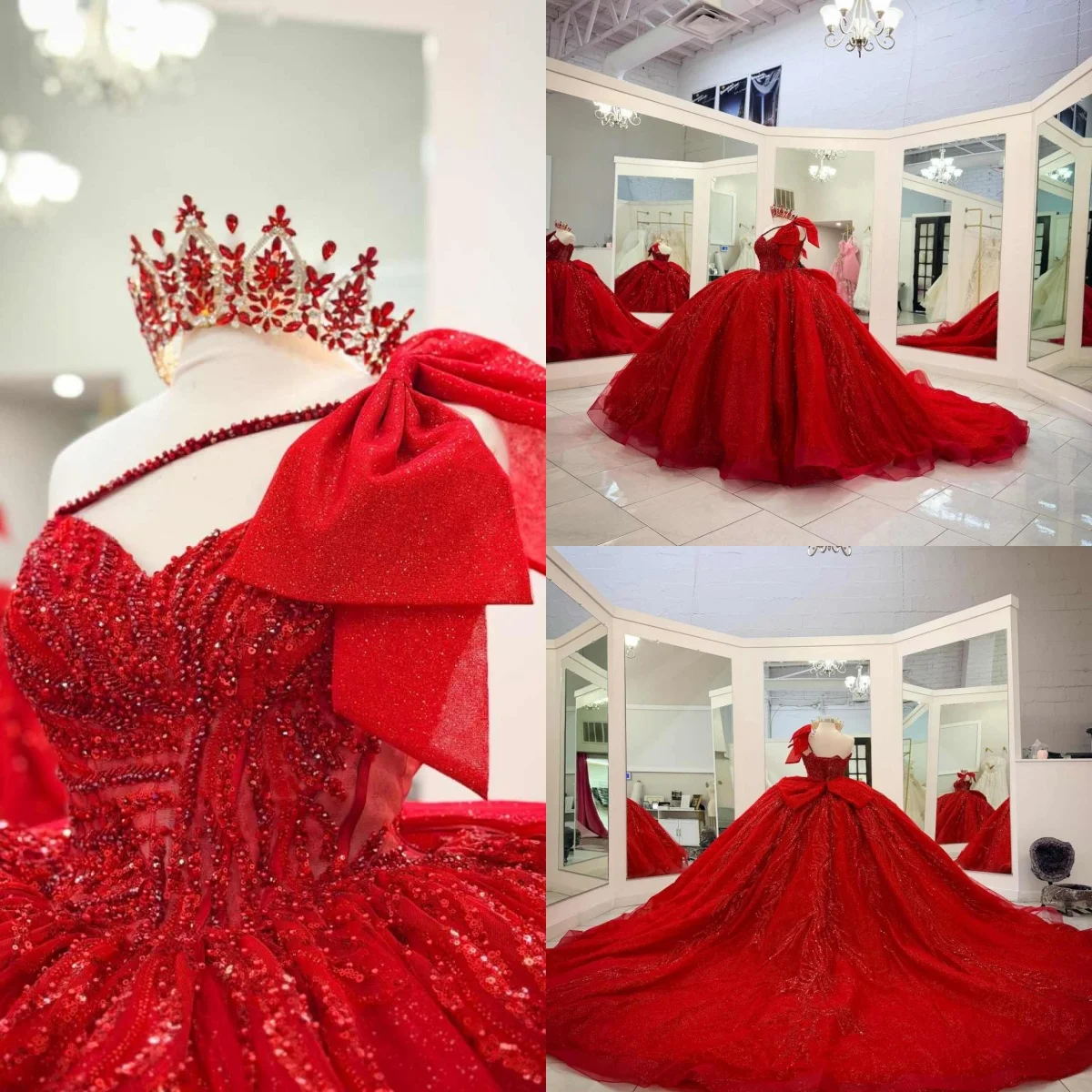 

Gorgeous Beaded Bridal Gowns One Shoulder Sleeveless Sequins Ball Gown Wedding Dresses Customized Vestidos De Novia