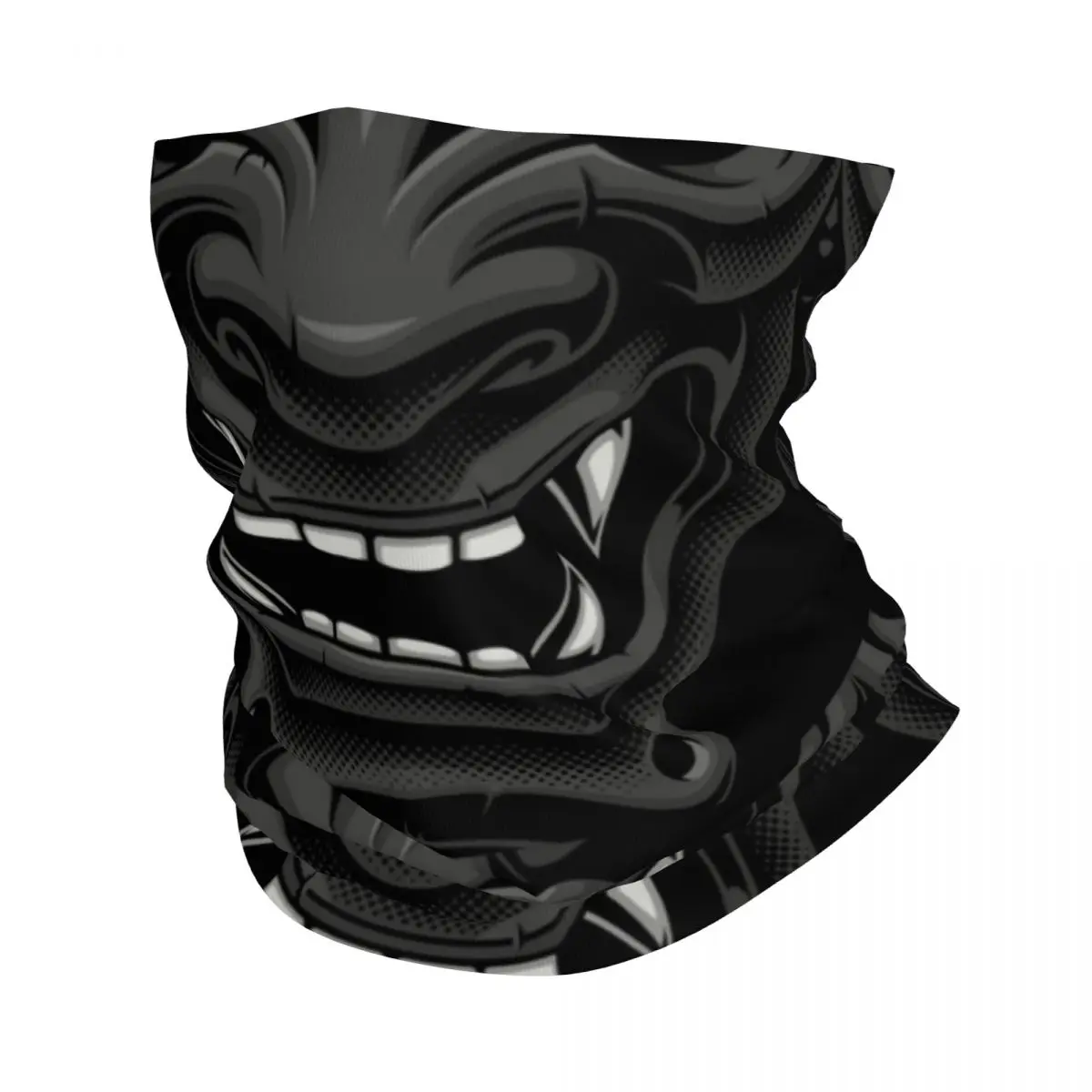 Japanese Oni Demon Samurai Bandana Neck Warmer Men Women Winter Ski Tube Scarf Gaiter Hannya Tattoo Face Cover