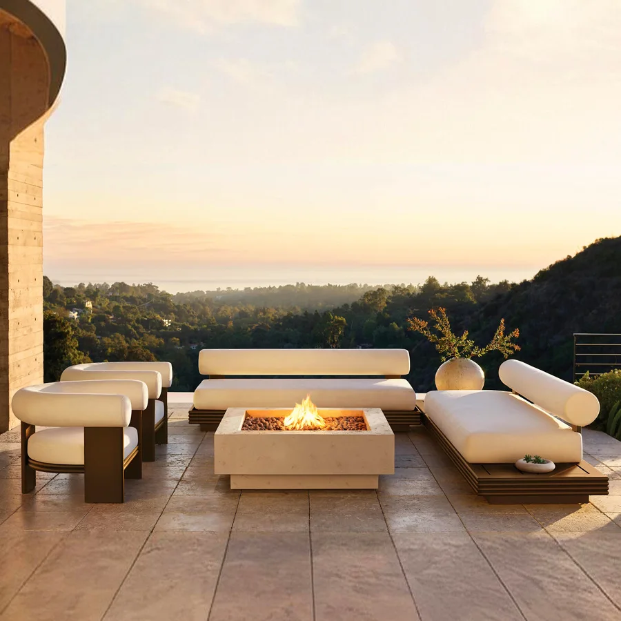 

kw-L-shape Daybeds Patio Wood Luxury Morocco Garden Sofa Set for Customized Modern Teak Luxury Waterproof High End Outdoor Sofa%
