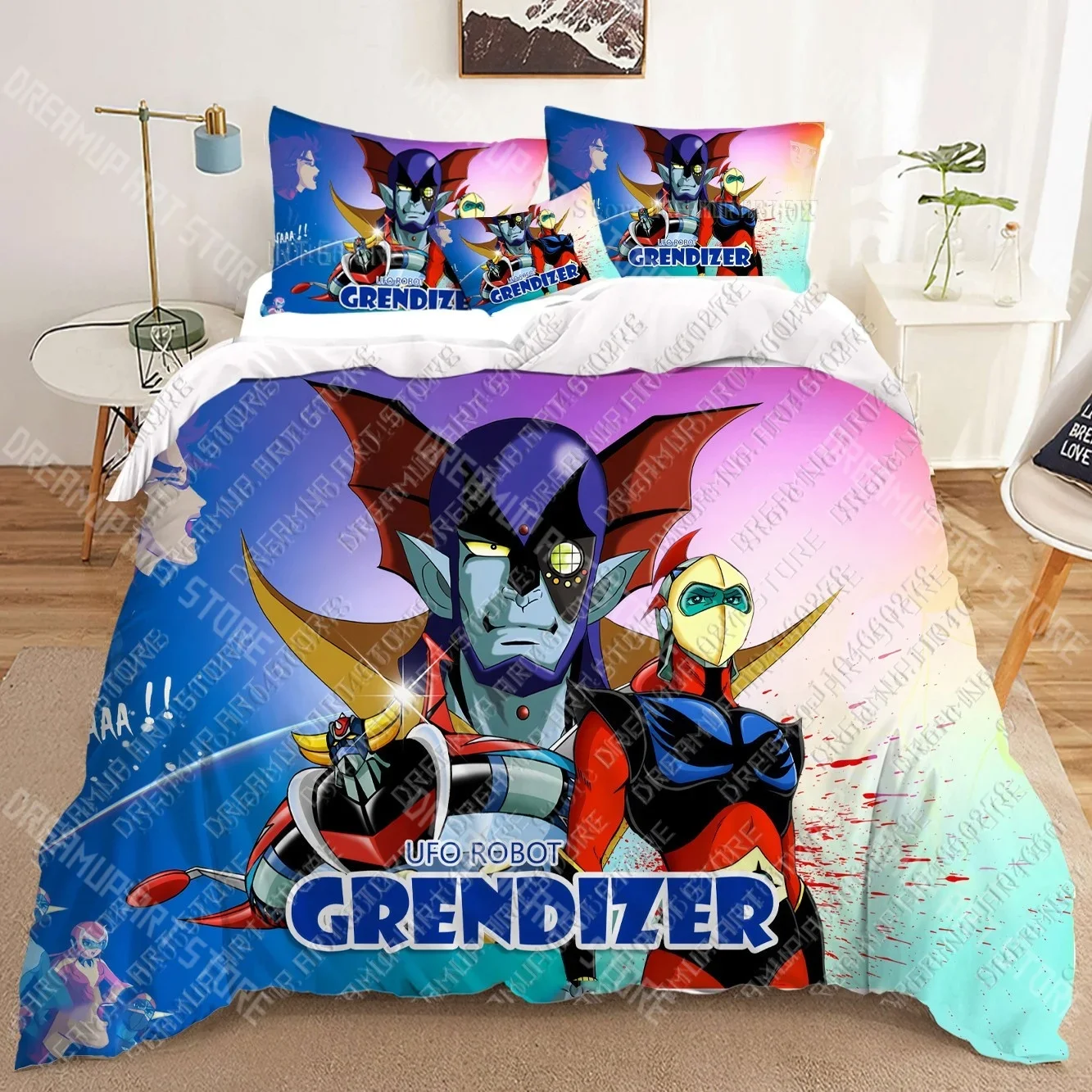 2026 UFO ROBO GRENDIZER GOLDORAK 3D Bedding Sets Print Duvet Cover Adults_ Children Bed Comforter Birthday Gift Dropshipping