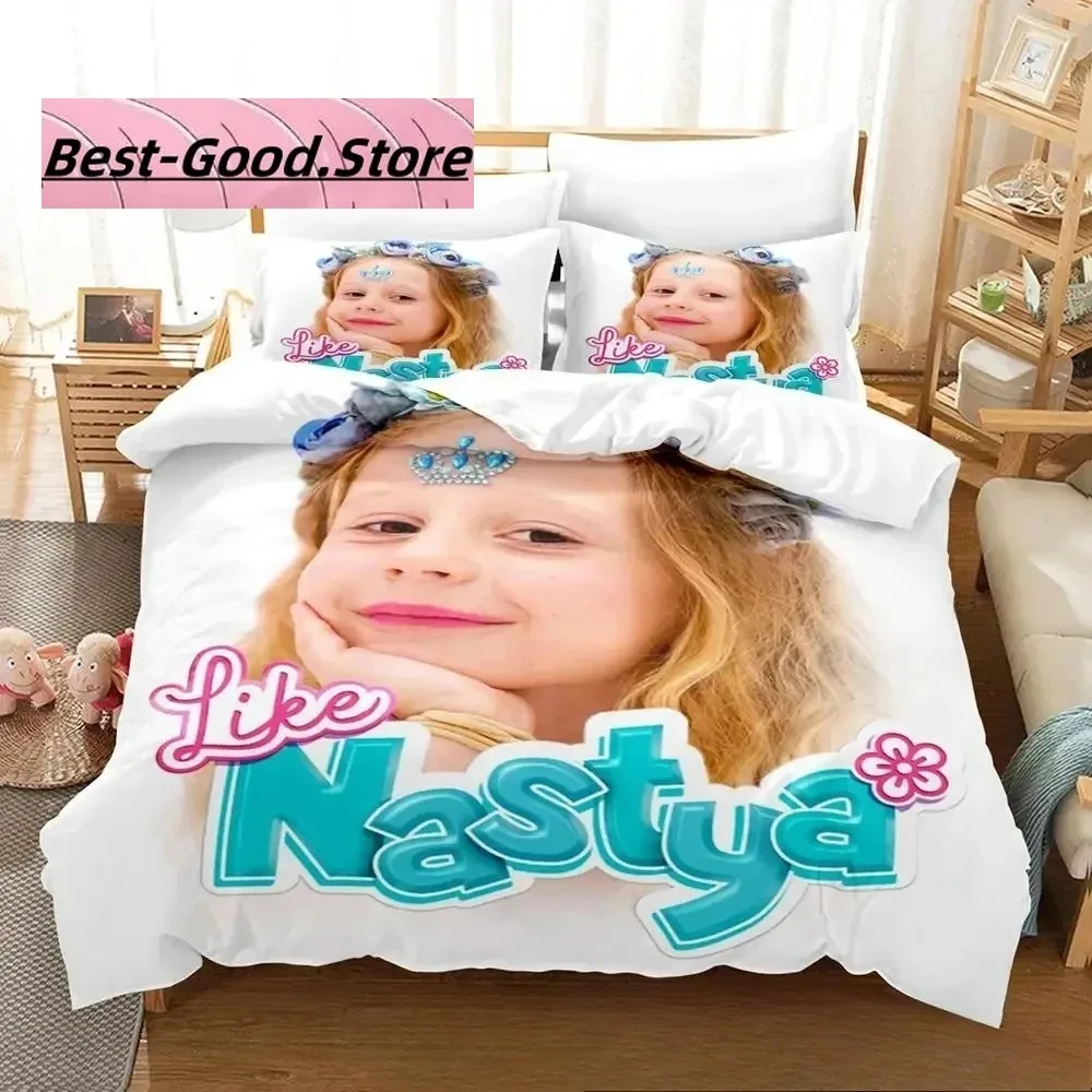 3D Print Fahion Cartoon Like Nastya Bedding Set Boys Girls Twin Queen King Size Duvet Cover Pillowcase Bed boys Adult Bedroom