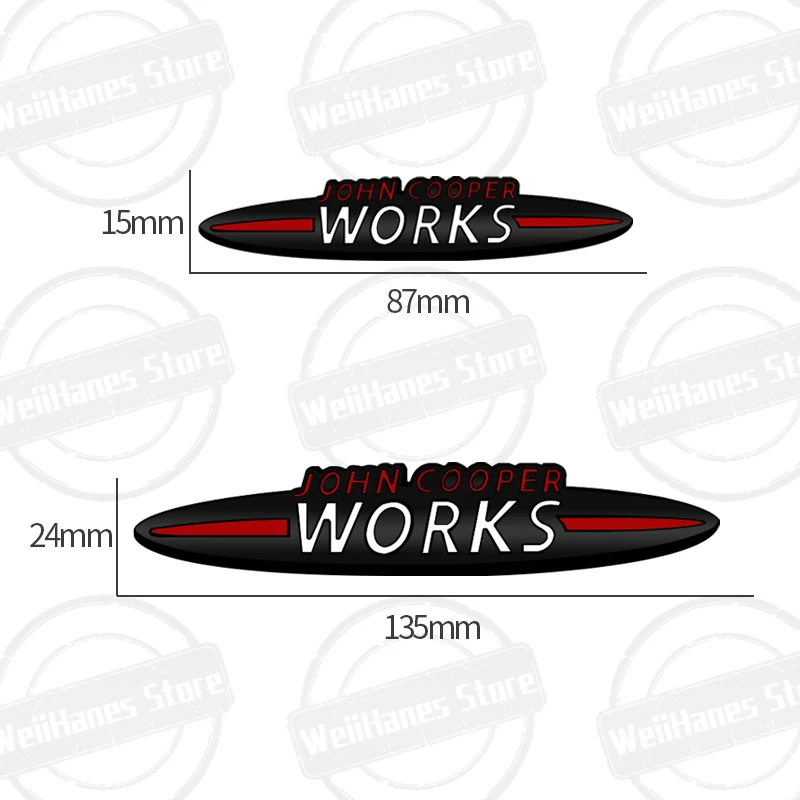 Metal For John Cooper Works Mini Cooper S JCW R56 R57 Countryman Clubman Paceman Grille Sticker Car Rear Trunk Body Emblem Badge