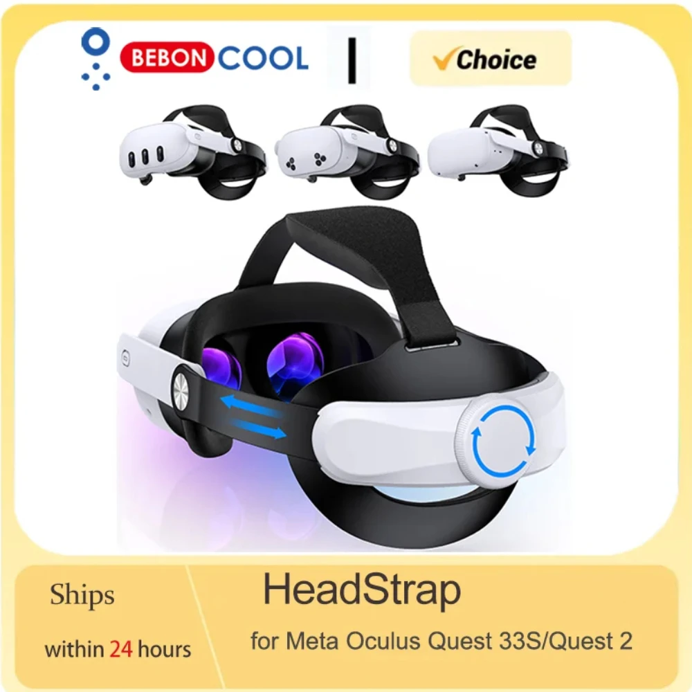 

BEBONCOOL MQ5000 для Meta Quest 3S/Quest 3/Quest 2, ремешок на голову для Elite Strap VR, ремешок для гарнитуры, аксессуары для игр VR