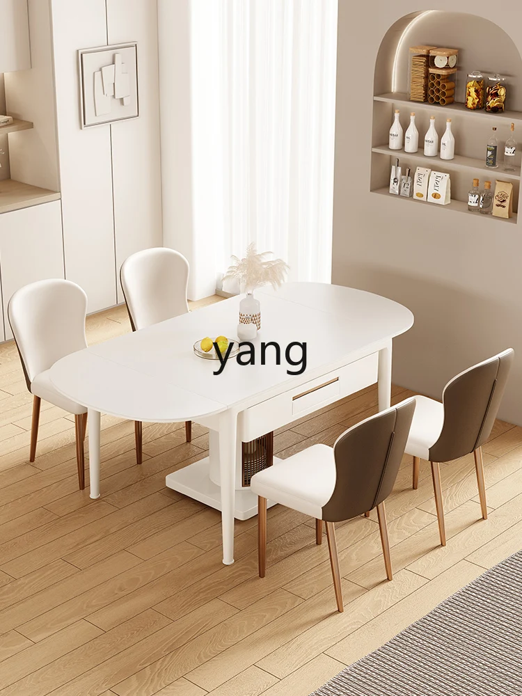 Yjq Mahjong Machine Stone Plate Dining Table Dual-Use Modern Simple Telescopic Folding Multifunctional Full Electric