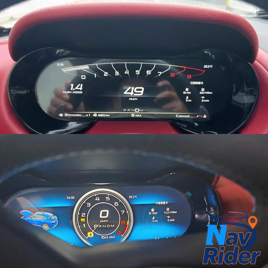 

Для Maserati Levante 2016-2023: Цифровая приборная панель (виртуальный кокпит) с Linux LCD-дисплеем, спидометром, одометром и Carplay