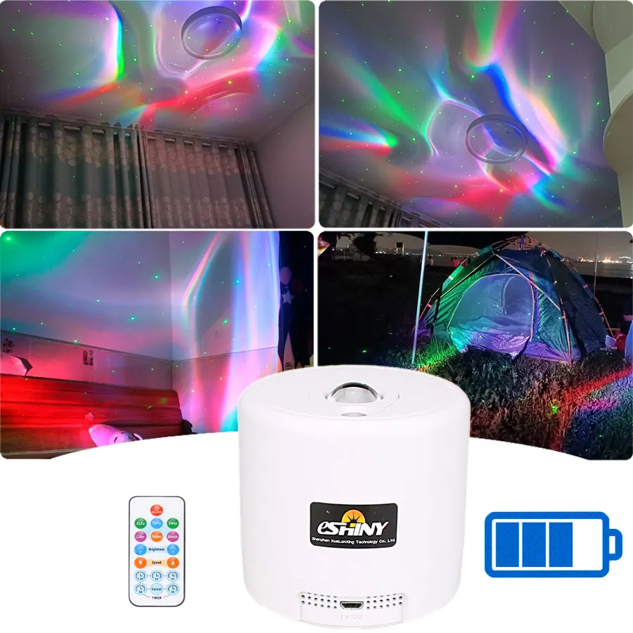 SA204 RGB LED Motive Aurora Projector Night Green Laser Sky Stars Disco Light Nebula Cloud Christmas Children Bedroom Stage Lamp