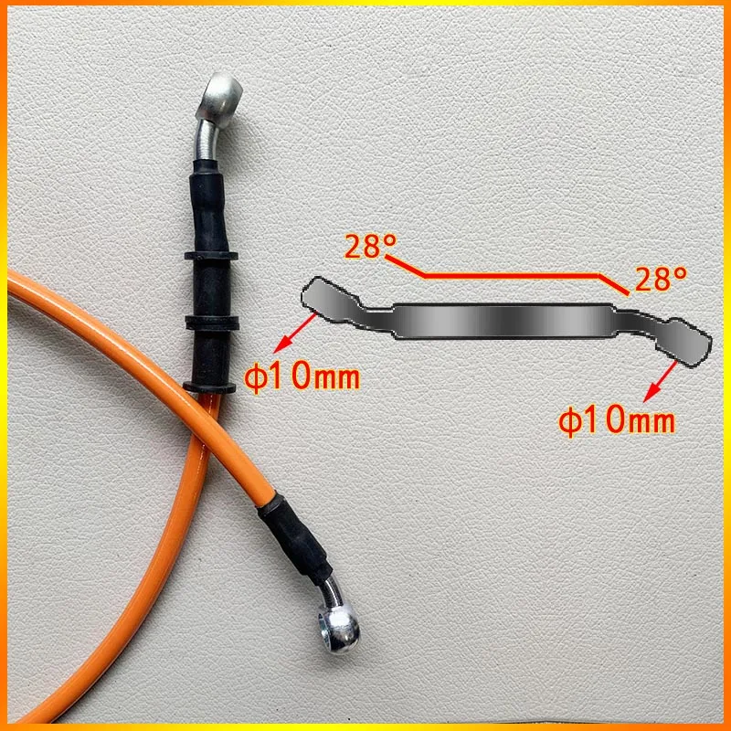 Motorcycle Brake Hose 90cm-130cm Universal Brake Cable Line 28° Braided Steel Hydraulic Clutch Radiator Oil Cooler Dirt Bike