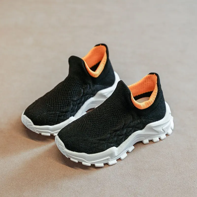 New Child Sneaker Fashion Versatile Girl Shoes Breathable Knitted Boy Shoe Trendy Comfort Kid Shoe Simple Daily Casual Shoes