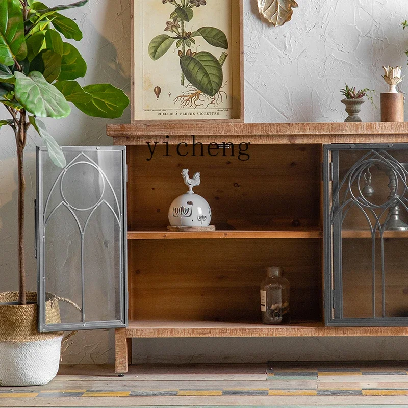GZ Entrance Cabinet Household Display Cabinet Against the Wall Living Room Dining Side Cabinet Iron