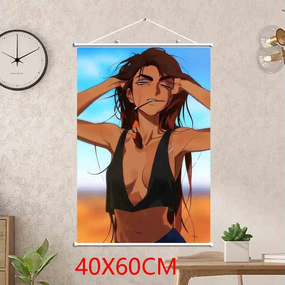 VIKAMA Casual Summer Male Anime Wall Hanging Tapestry Beach Relaxed Art Cloth Poster for Bedroom Dorm Living Room Decor Gift