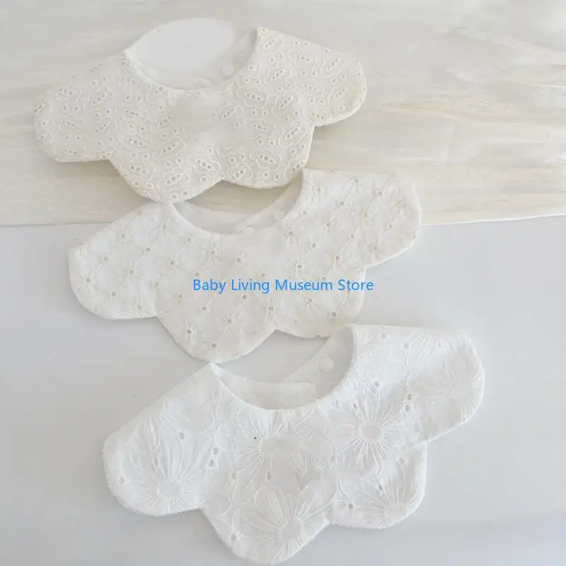 

P31C Petal Bib Breathable Newborns Drooling Apron Baby Bib Infant Burp Cloth Feeding Bib Toddlers Cotton Bib