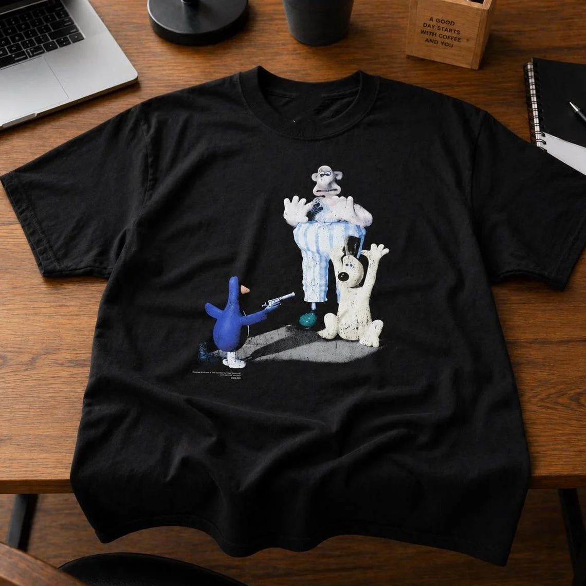 Vintage Wallace The Wrong Trousers Gromit Graphic T-Shirt Cotton Men Women Streetwear Tee