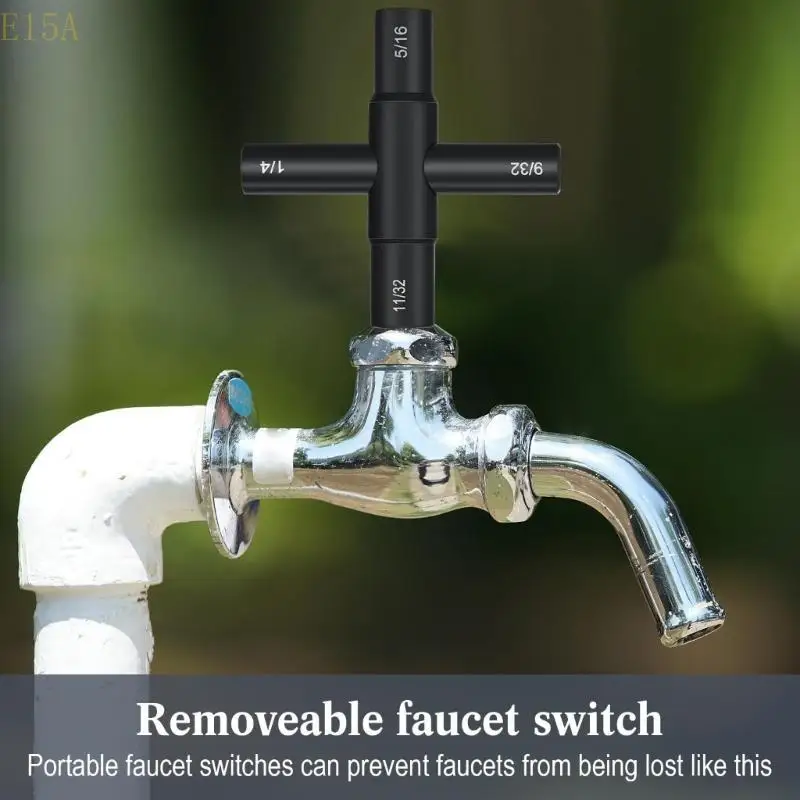 

E15A 2Pack 4 Way Sillcock Key Steel Sillcock Wrench 1/4 "9/32" 5/16 "11/32" для шланга