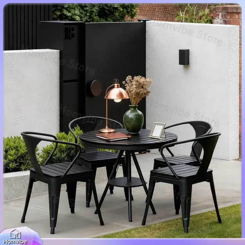 Outdoor Patio Furniture Set Waterproof Sunproof Balcony Table and Chairs Small Apartment Rooftop Courtyard Casual Tea