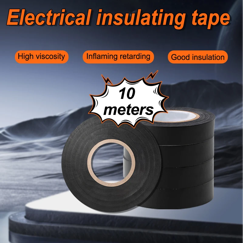 Nastro elettrico nero: sigillante adesivo isolante resistente alle alte temperature, adatto per uso in officina e tempo esterno