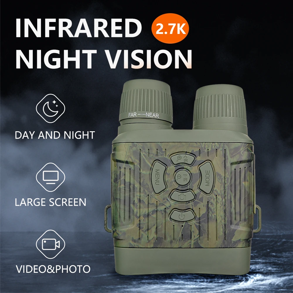 Digital Infrared Night Vision Goggles HD 10X Digital Zoom 36MP Resolution 2.7K Video Recording for Hunting Outdoor