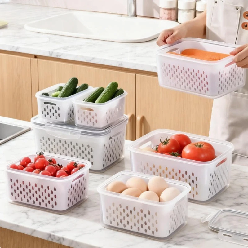 8pcs/set Large Capacity Fruit Storage Containers for Fridge with Removable Colander,Keep Berry Fruit Fresh Longer - view 4