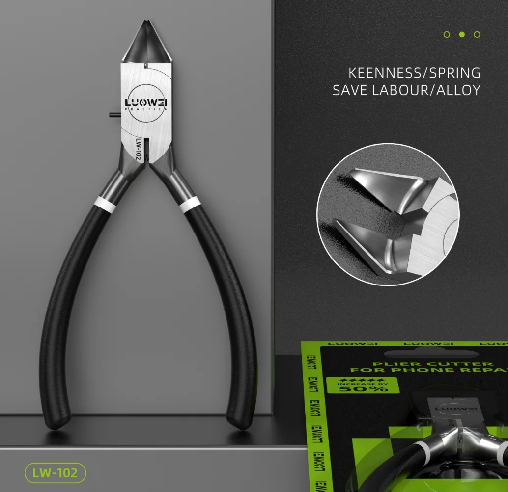 LuoWei 102 Professional Diagonal Pliers/90-Degree Pliers/Soldering Wire Cutter/Mobile flex Cutter/electronic product Repair tool