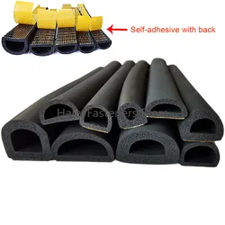 1/3/5M D-Shape Door Windows Sealing Strip Epdm Foam Self-Adhesive Car Door Noise Insulation Waterproof Anti-Dust Weatherstrip