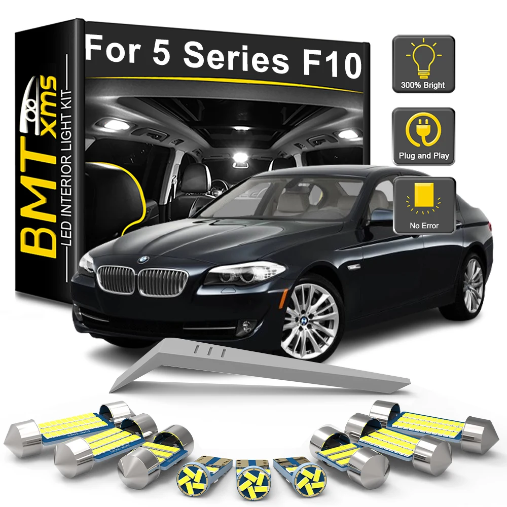 

BMTxms 13 шт. для BMW 5 серии F10 2010 2011 2012 2013 2014 2015 2016 автомобильный светодиодный комплект внутренней лампы купольный багажник автомобильная лампа