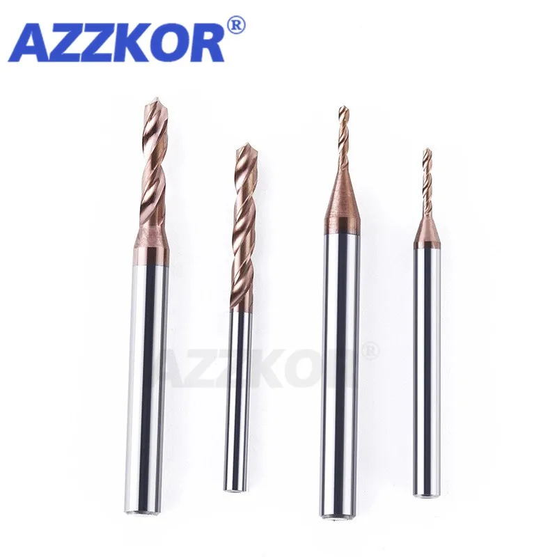Broca de acero de tungsteno súper dura, punzonado de acero inoxidable fijo, taladro monolítico sólido con mango de 3mm para máquina de torno CNC