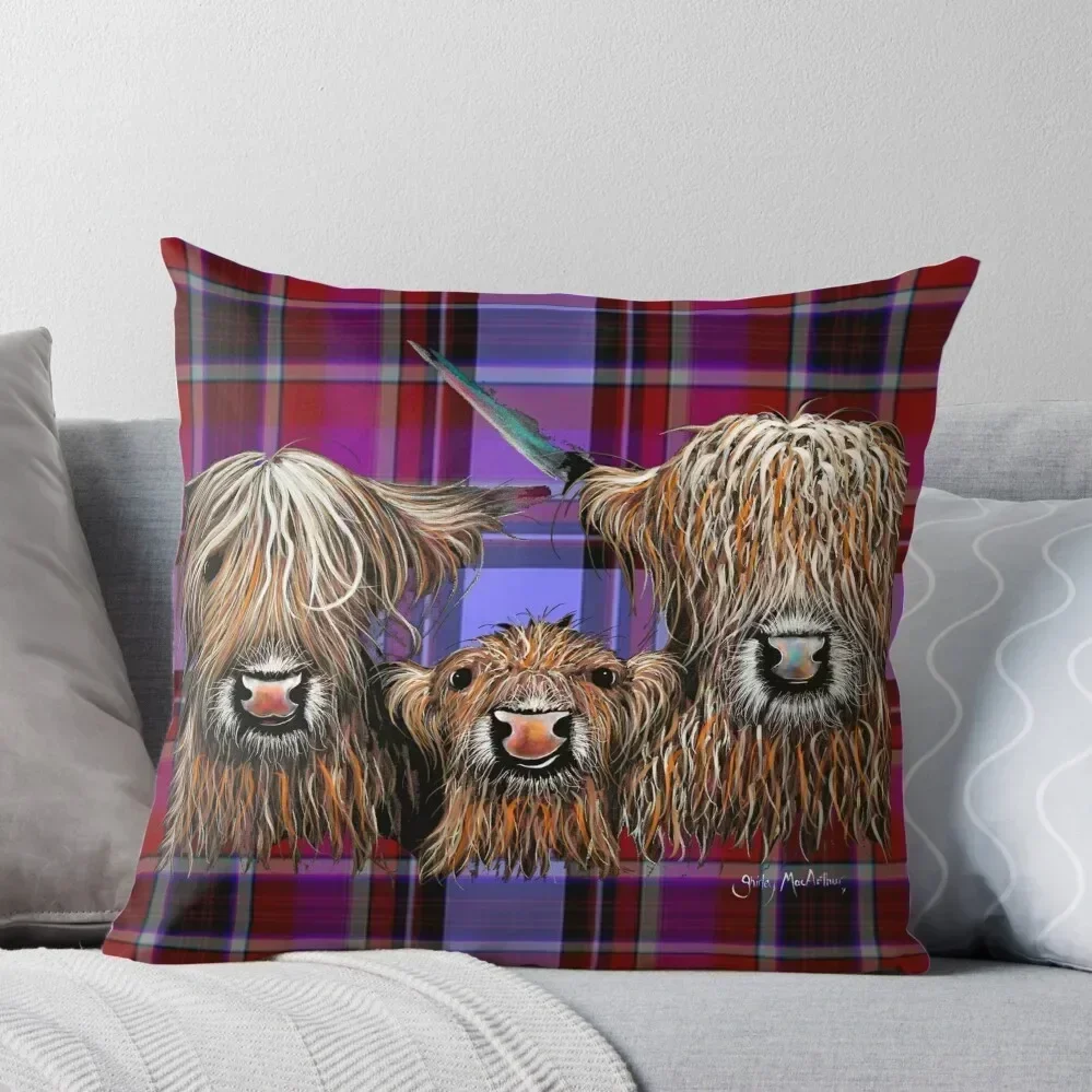 

SCoTTiSH HiGHLaND CoW ' TaRTaN We 3 CooS P ' BY SHiRLeY MacARTHuR Throw Pillow Christmas Cushion For Home pillow