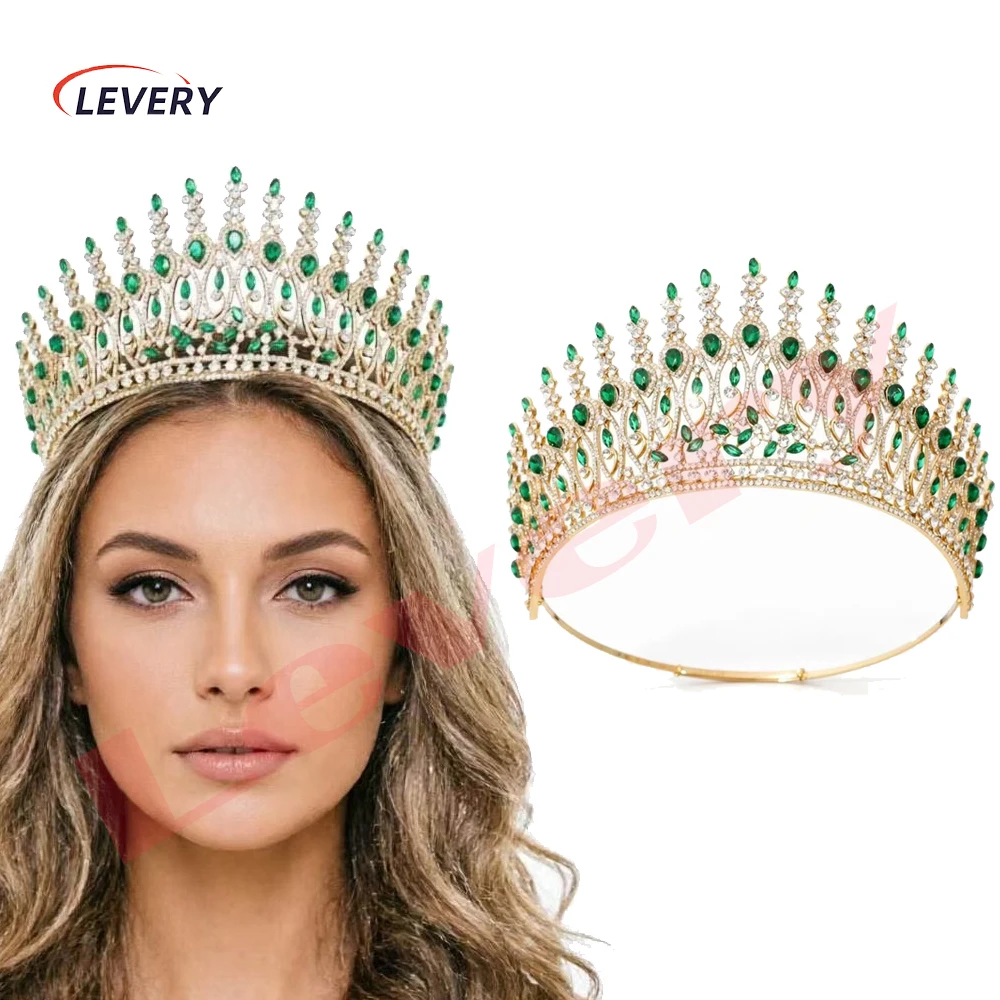 

Корона-тиара Levery для женщин, хрустальная повязка на голову для невесты, высота 9,5 см, для свадьбы и вечеринки