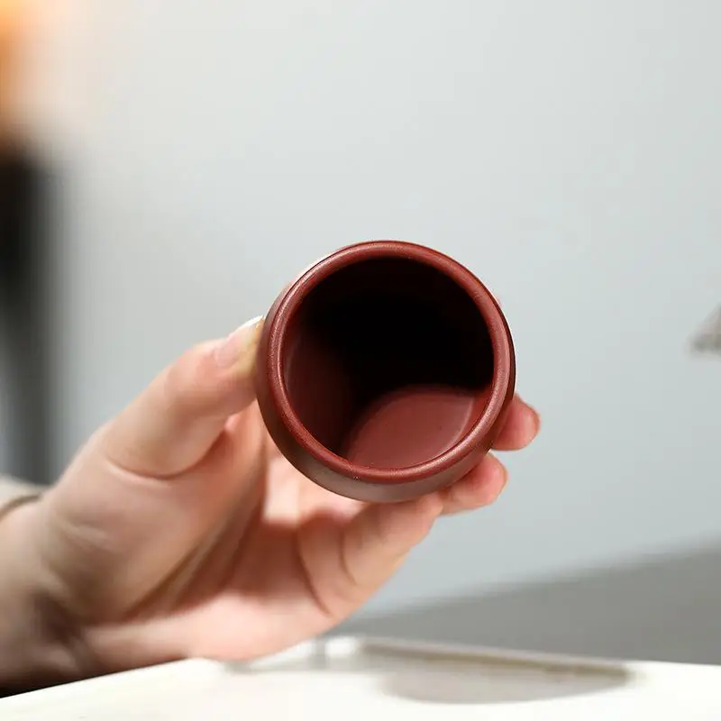 Yixing Handmade Purple Clay Travel Teacup Traditional Tea Bowl Heat Resistant for Office Home Gifting Use