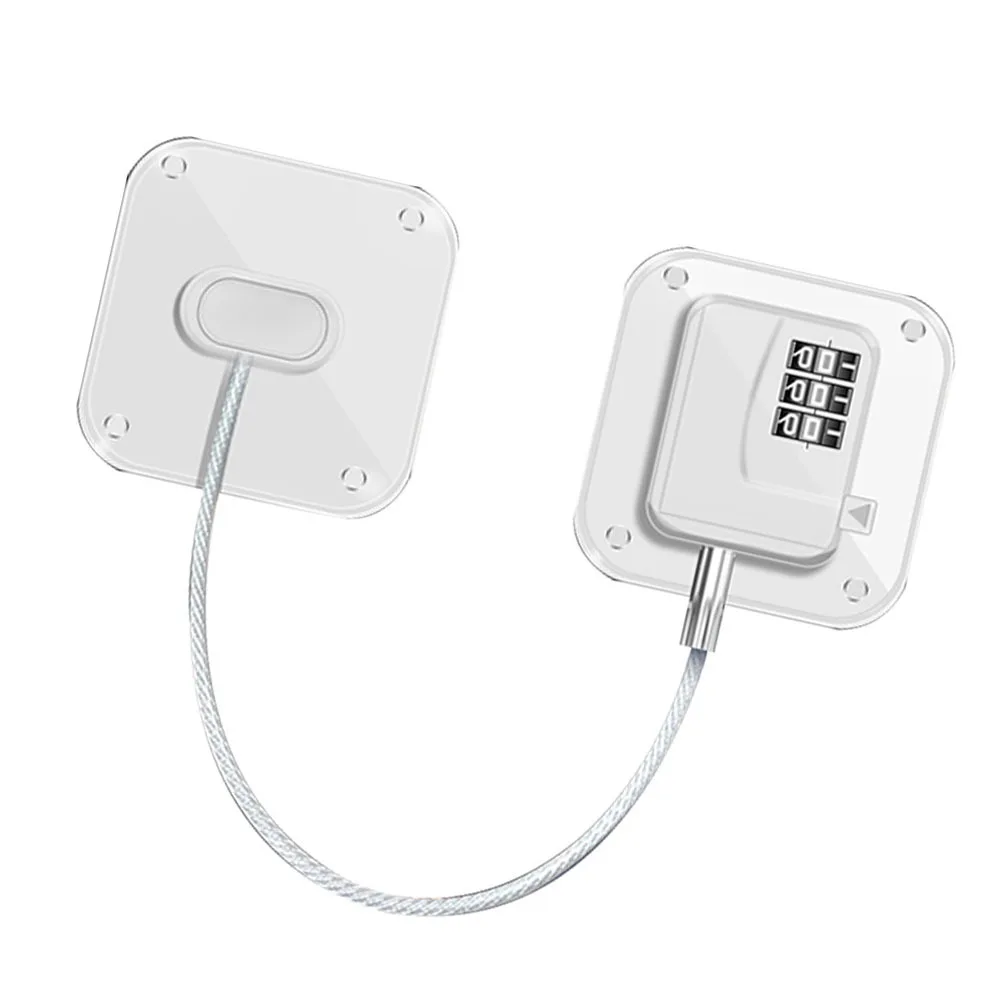 قفل مشفر من البلاستيك المربع باللون الأبيض لسلامة المنزل ومقاوم للأطفال وخزانة الثلاجة وأدراج قفل مجمع للأمان #6