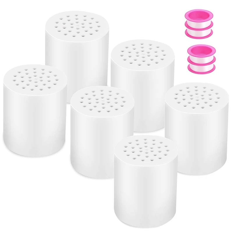 

20 Stage Shower Filter Replacement Cartridge, Shower Heads Filter Refill For Hard Water Purifier Remove Chlorine 6PACK