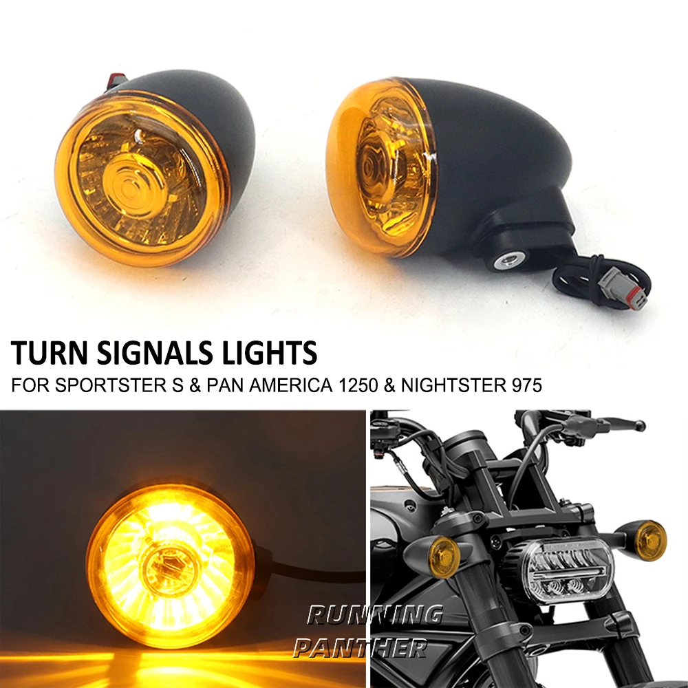 For Sportster S 1250S RH1250 Pan America 1250 S Nightster 975 RH975 Motorcycle Front Rear Turn Signal Kit Indicator Lights Lamp