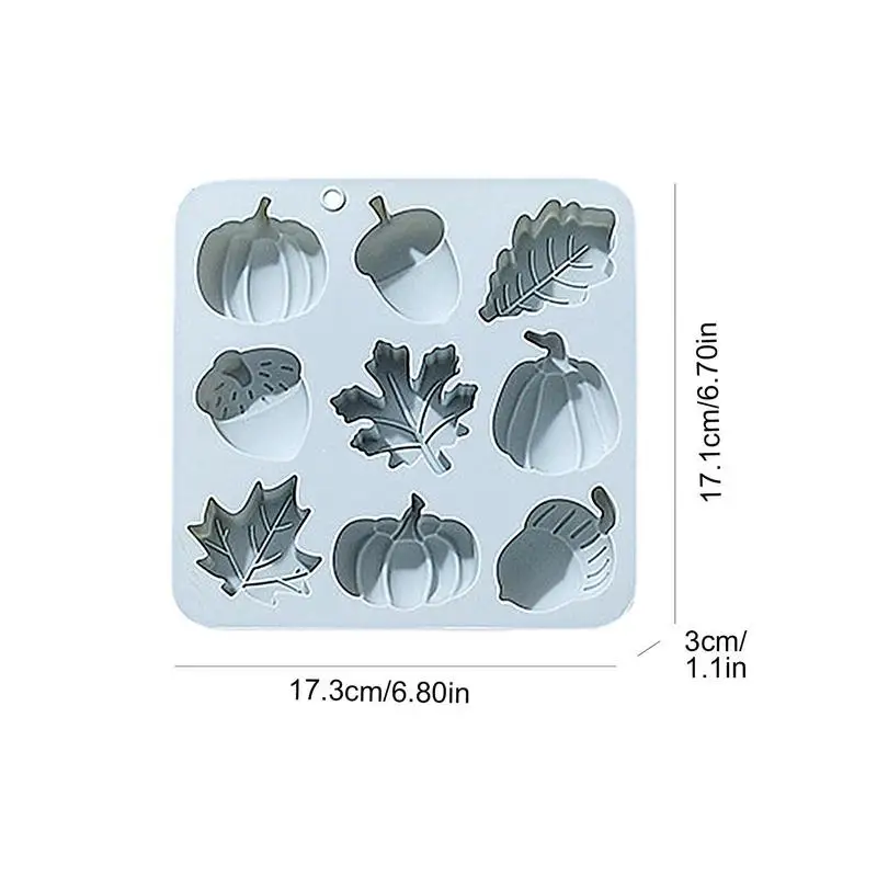Autumn Silicone Molds For Baking Pumpkin Leaf Oak Fruit 9 Cavity Silicone Molds DIY Food Cake Decorating Silicone Mold
